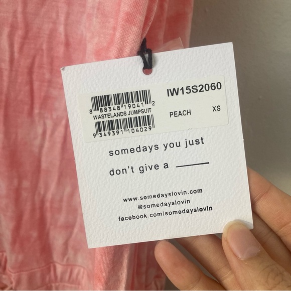 NWT New Some Days Lovin marble tie dye pink jumpsuit Jumper XS - Picture 11 of 15